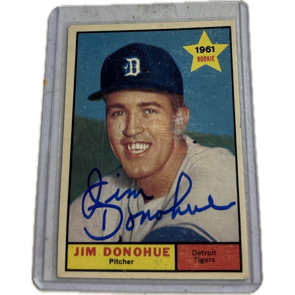 JIM DONOHUE 1961 TIGERS‎ SIGNED AUTOGRAPHED VINTAGE BASEBALL CARD MLB